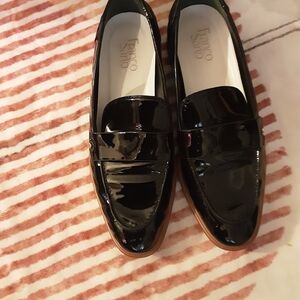 Franco Sarto Glossy Black Loafers Size 10